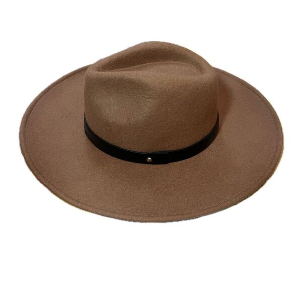 Carly Jean Los Angeles Brown Wide Brim Adjustable Ban Fedora Hat main image 5